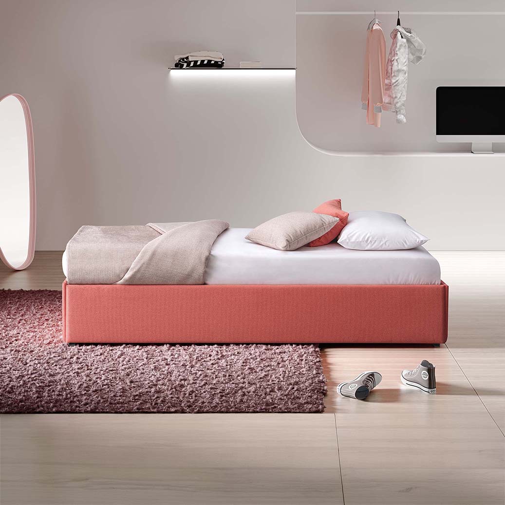 Letto singolo – daybed Letto singolo senza testiera né pediera, semplice e salvaspazio