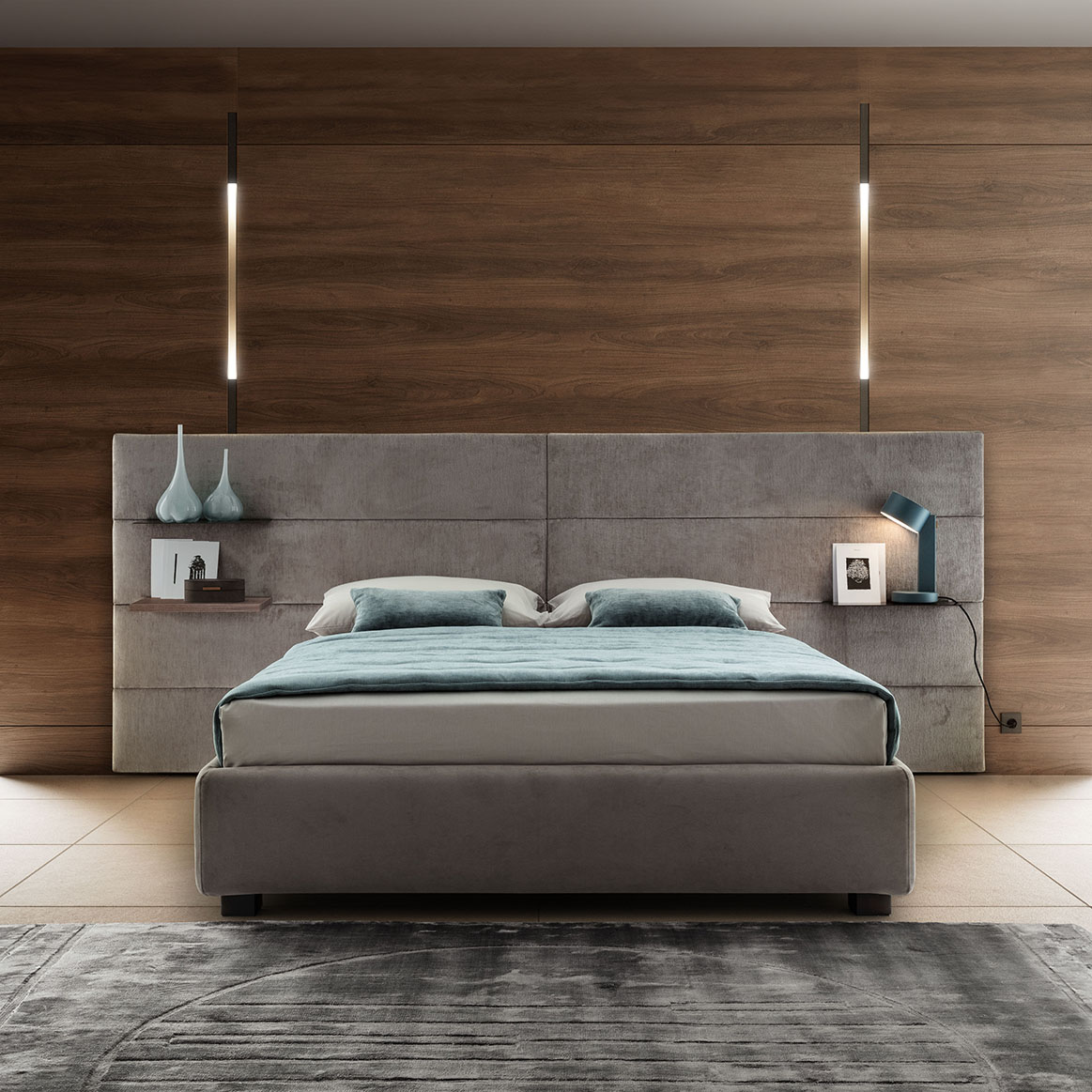 Letto Contract elegante Letto contract con testiera elegante per un hotel business